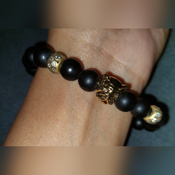 Bulldog Agate For Grounding & Emotional Balance Crystal Bracelet - Picture 2 of 4